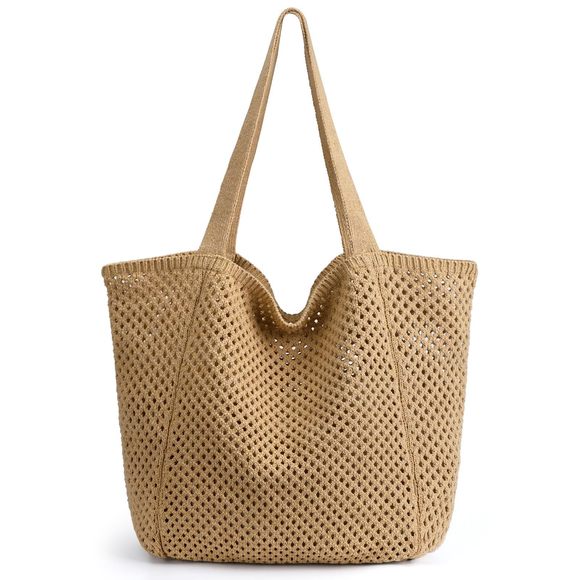Crochet Bags - Summer Beach Tote, Aesthetic Hiie Knit Bag A V :P - Picture 1 of 6